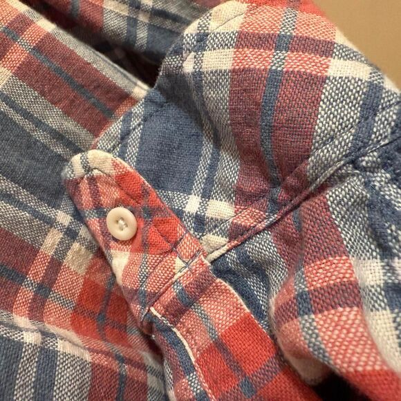 Men's Rails Designer Blue Red White Plaid Button Down Casual Shirt XXL - Picture 4 of 5